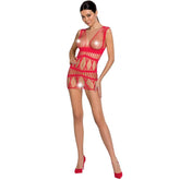 PASSION - MUJER BS089 BODYSTOCKING ROJO TALLA UNICA