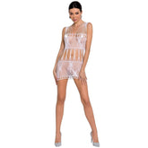 PASSION - MUJER BS090 BODYSTOCKING BLANCO TALLA UNICA