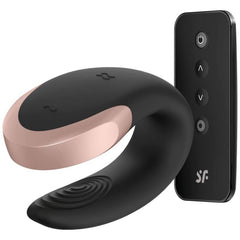 SATISFYER - DOUBLE LOVE LUXURY PARTNER BLACK VIBRATOR