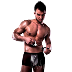 PASSION - 002 LINGERIE HOMME MÉTAL NOIR S/M