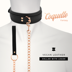 COQUETTE CHIC DESIRE - FANCY COLLAR DE CUERO VEGANO CON PULSERA Y FORRO DE NEOPRENO
