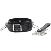 OHMAMA FETISH - COLLIER DE SOUMISSION AVEC 3 ANNEAUX