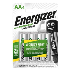 ENERGIZER - BATERÍA RECARGABLE UNIVERSAL HR6 AA 1300mAh 4 UNIDADES?