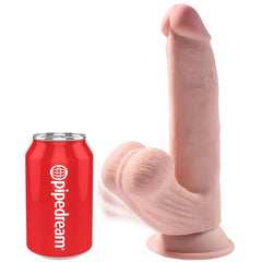 KING COCK - DILDO 3D BALLS PLUS 24,5 CM PIEL CLARO