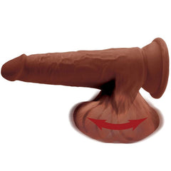 KING COCK - BOLAS DILDO 3D PLUS 24,5 CM MARRÓN