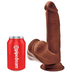 KING COCK - BOLAS DILDO 3D PLUS 24,5 CM MARRÓN
