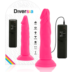 DIVERSIA - DILDO SUAVE CON VIBRACIÓN ROSA 23 CM -O- 4.3 CM