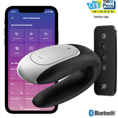 SATISFYER - VIBRADOR DOBLE FUN PARTNER NEGRO