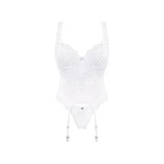 OBSESSIVE - CORSET ET STRING AMOR BLANCO S/M