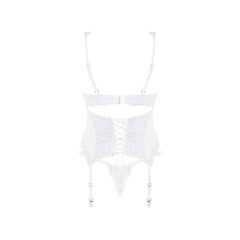 OBSESSIVE - CORSET ET STRING AMOR BLANCO S/M