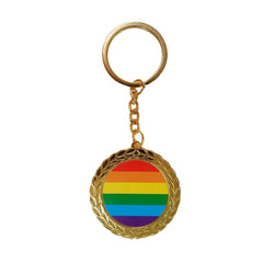 PRIDE - ROUND LGBT FLAG KEYRING