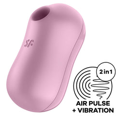 SATISFYER - ESTIMULADOR DE PULSO DE AIRE Y VIBRADOR DE BARBA DE ALGODÓN LILA