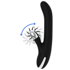 BLACK&SILVER – VIBRADOR ROTATION RABBIT STORM