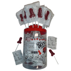 DIABLO PICANTE - 50 STRAWBERRY AND CHERRY PENIS LOLLIPOPS (50 UNITS)
