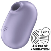 SATISFYER - DOUBLE AIR PULSE PRO TO GO 2 PURPLE STIMULATOR AND VIBRATOR