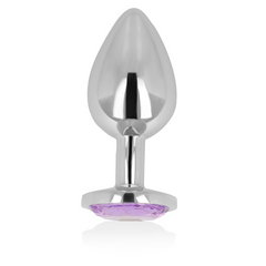OHMAMA - ANAL PLUG WITH PURPLE CRYSTAL 7 CM
