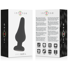 INTENSE - PIPO L PLUG ANAL SILICONA NEGRO 13 CM