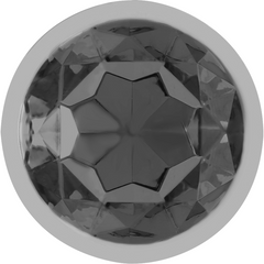 INTENSE - PLUG ANAL EN MÉTAL ALUMINIUM AVEC CRISTAL NOIR TAILLE S