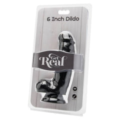 GET REAL - DILDO DE 12 CM CON BOLAS NEGRAS