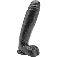 GET REAL - DILDO DE 25,5 CM CON BOLAS NEGRAS