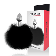 DARKNESS - EXTRA ANAL PLUG WITH BLACK TAIL 7 CM