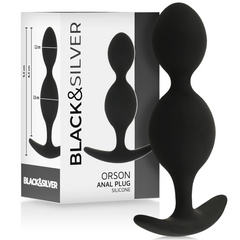 BLACK&SILVER - ORSON SILICONE 2-WAVE ANAL PLUG 9 CM