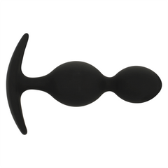BLACK&SILVER - ORSON SILICONE 2-WAVE ANAL PLUG 9 CM