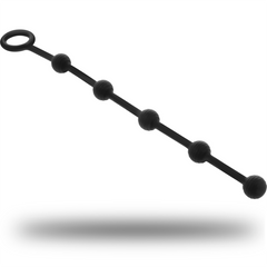 BLACK&SILVER - KORG SILICONE INITIATION ANAL ROSARY 21 CM