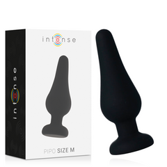 INTENSE - PIPO M PLUG ANAL SILICONA NEGRO 11 CM