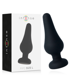 INTENSE - PIPO L PLUG ANAL SILICONA NEGRO 13 CM