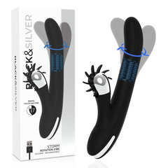 BLACK&SILVER – VIBRADOR ROTATION RABBIT STORM