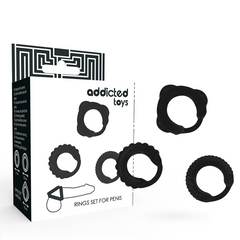 ADDICTED TOYS - JUEGO DE ANILLO C NEGRO