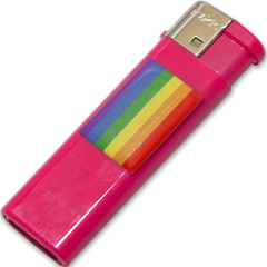 ORGULLO - ENCENDEDOR FUCSIA CON BANDERA LGBT