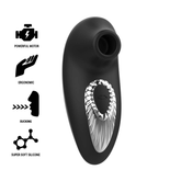 BLACK&SILVER - DRAKE DELUXE VIBRADOR CHUPADORA SILICONA RECARGABLE NEGRO