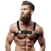 FETISH SUBMISSIVE ATTITUDE - ECO LEATHER BULLDOG CHEST HARNESS FOR MEN SIZE M/L