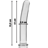 NEBULA SERIES BY IBIZA - MODELO 9 DILDO DE CRISTAL BOROSILICATO TRANSPARENTE 15,5 CM -O- 2,5 CM