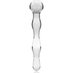 NEBULA SERIES BY IBIZA - MODEL 13 CLEAR BOROSILICATE GLASS DILDO 18 CM -O- 3.5 CM