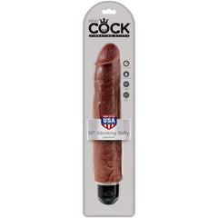 KING COCK - VIBRADOR DE PENE REALISTA 25,6 CM MARRÓN