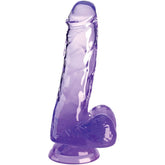KING COCK - PENE REALISTA CLARO CON BOLAS 13,5 CM MORADO