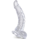 KING COCK - PENE CURVO REALISTA CLARO CON BOLAS 16,5 CM TRANSPARENTE