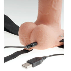 FETISH FANTASY SERIES - ADJUSTABLE HARNESS REALISTIC PENIS WITH RECHARGEABLE BALLS AND VIBRATOR 28 CM