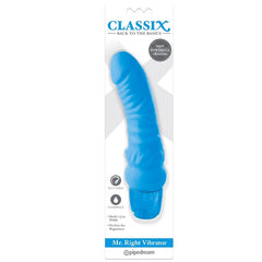 CLASSIX - VIBRANT DILDOMR. RIGHT MULTI-SPEED 15.5 CM BLUE