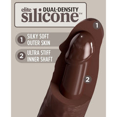 KING COCK - DILDO ELITE REALISTICO DE SILICONA 28 CM MARRÓN