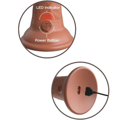 KING COCK - ELITE REALISTIC VIBRANTE Y DILDO DE SILICONA 15,2 CM CARAMELO