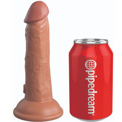 KING COCK - ELITE REALISTIC VIBRANTE Y DILDO DE SILICONA 15,2 CM CARAMELO