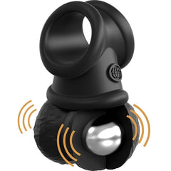 KING COCK - ANILLO ELITE CON TESTICULO VIBRADOR DE SILICONA