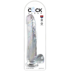 KING COCK - DILDO CLARO CON TESTICULOS 24,8 CM TRANSPARENTE