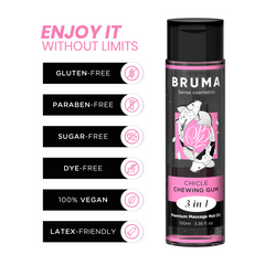 BRUMA - PREMIUM MASSAGE OIL HEAT EFFECT GUM FLAVOR 3 IN 1 - 100 ML