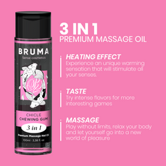 BRUMA - PREMIUM MASSAGE OIL HEAT EFFECT GUM FLAVOR 3 IN 1 - 100 ML