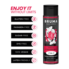 BRUMA - PREMIUM MASSAGE OIL HEAT EFFECT STRAWBERRY FLAVOR 3 IN 1 - 100 ML
